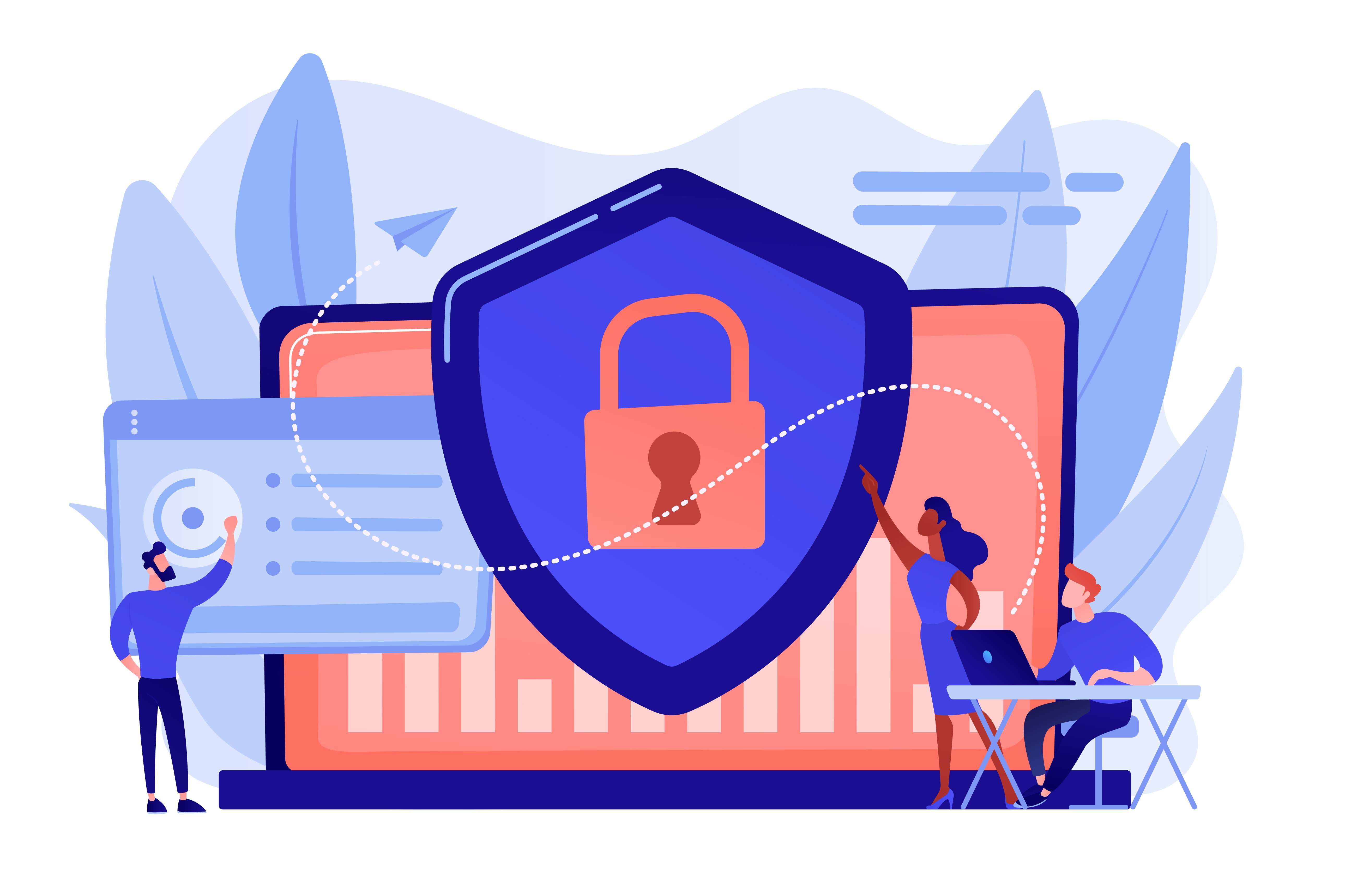 Better security. Кибербезопасность иллюстрации. Информационная безопасность Векторная иллюстрация. Кибербезопасность вектор. Информационная безопасность клипарт.