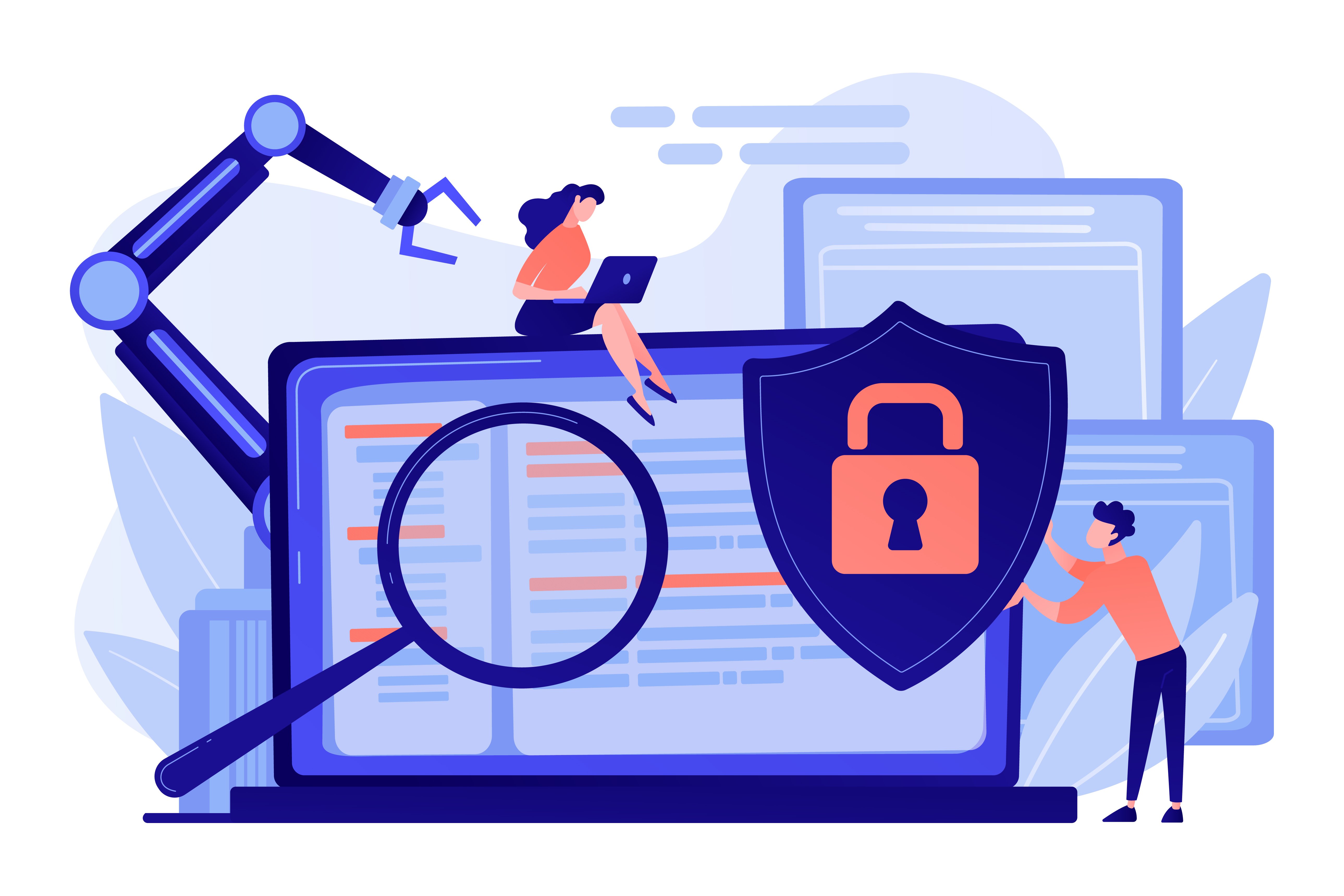 GDPR compliance in schools graphic of security on school computer