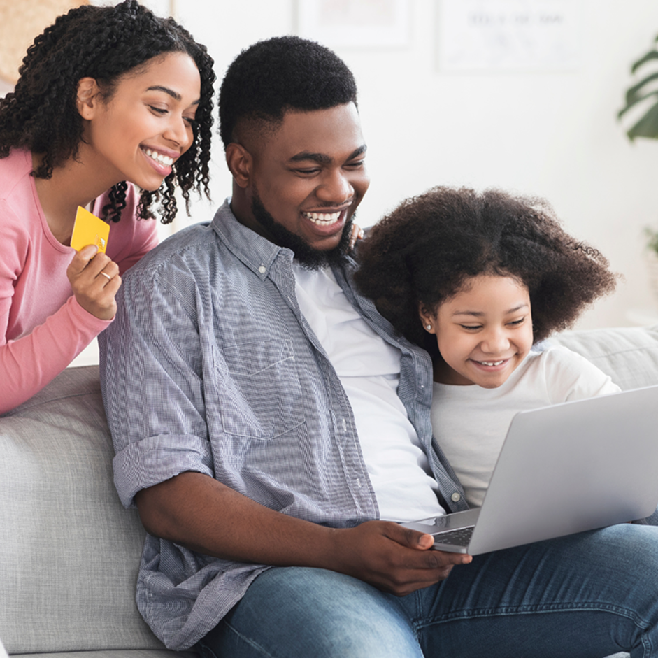 Family paying school tuition fees online using MySchool billing and payments platform